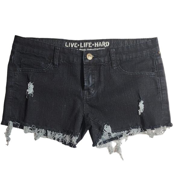 Fatal Womens Shorts *RARE* Cali Kitty Black Shorts Size 28 - Picture 2 of 6